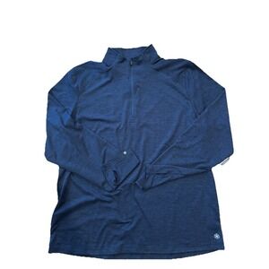 Mens NWT  XXL GAIAM‎ Intent 1/4 Zip Sweatshirt Blue/ Black Heather Yoga Fitness